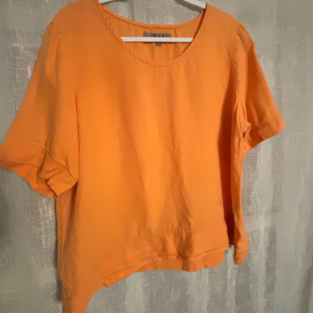 Flax Tangerine Orange Top size L